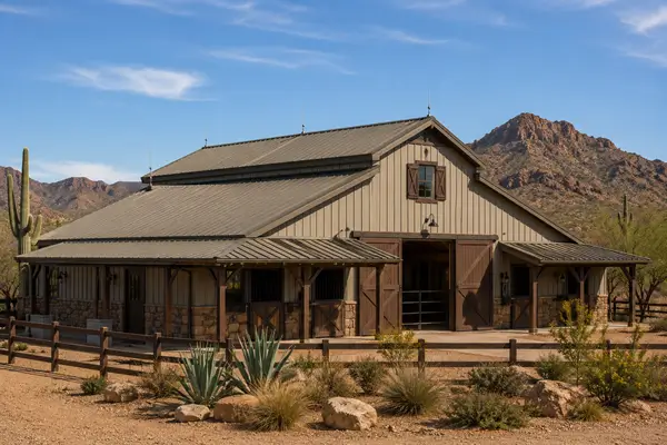 Barn in Arizona with Lightning Protection Rods Barn in Arizona with Lightning Protection Rods